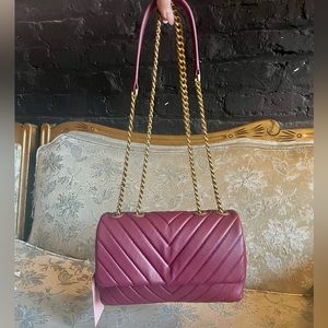 Chic Quilted Italian Lamb Skin Leather Convertible Crossbody Bag